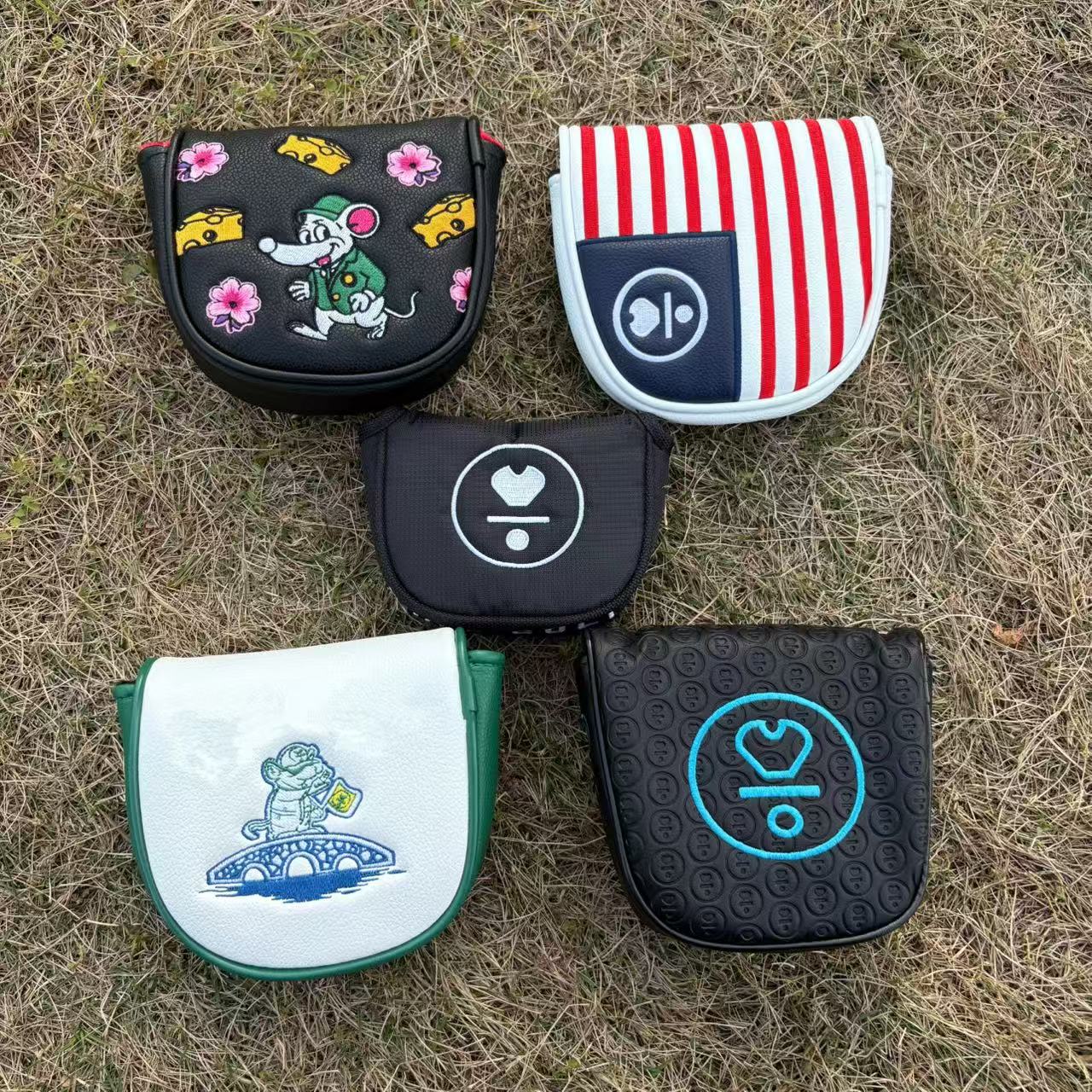 Golf Clubs - バーミリオンバードゴルフパターヘッドカバー、厚みのある防水PUレザー、耐衝撃設計、男性と女性向けの繊細な刺繍