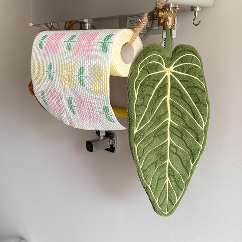 Golf Towel - 超吸収性植物タオル 速乾性ハンドタオル バスルームキッチンタオル トロピカルリーフデザイン ハンド/サムタオル 吊り下げループ付き
