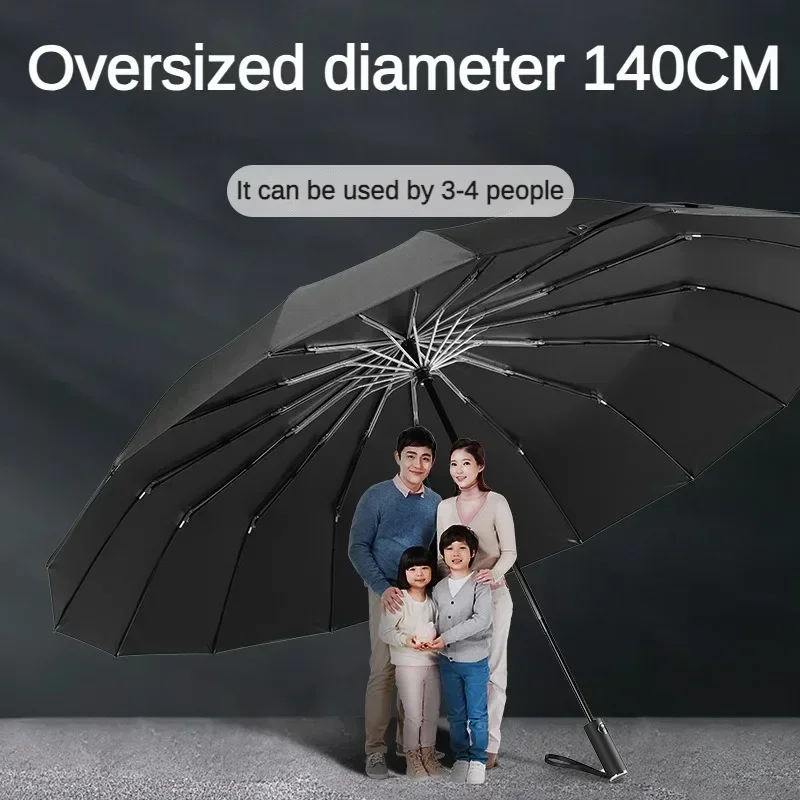 男性と女性のための自動折りたたみ傘,大きな傘,強くて強い,太 - Golf Umbrella Large のレビューと価格