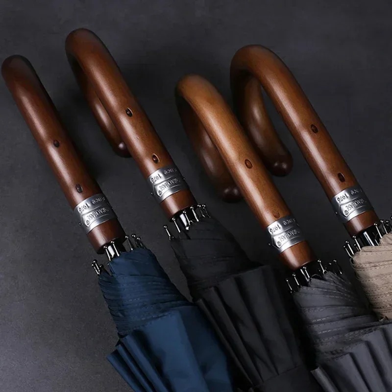 大型傘 メンズ 12K 高級パラソル傘 防風 木製ロングハン - Golf Umbrella Large のレビューと価格