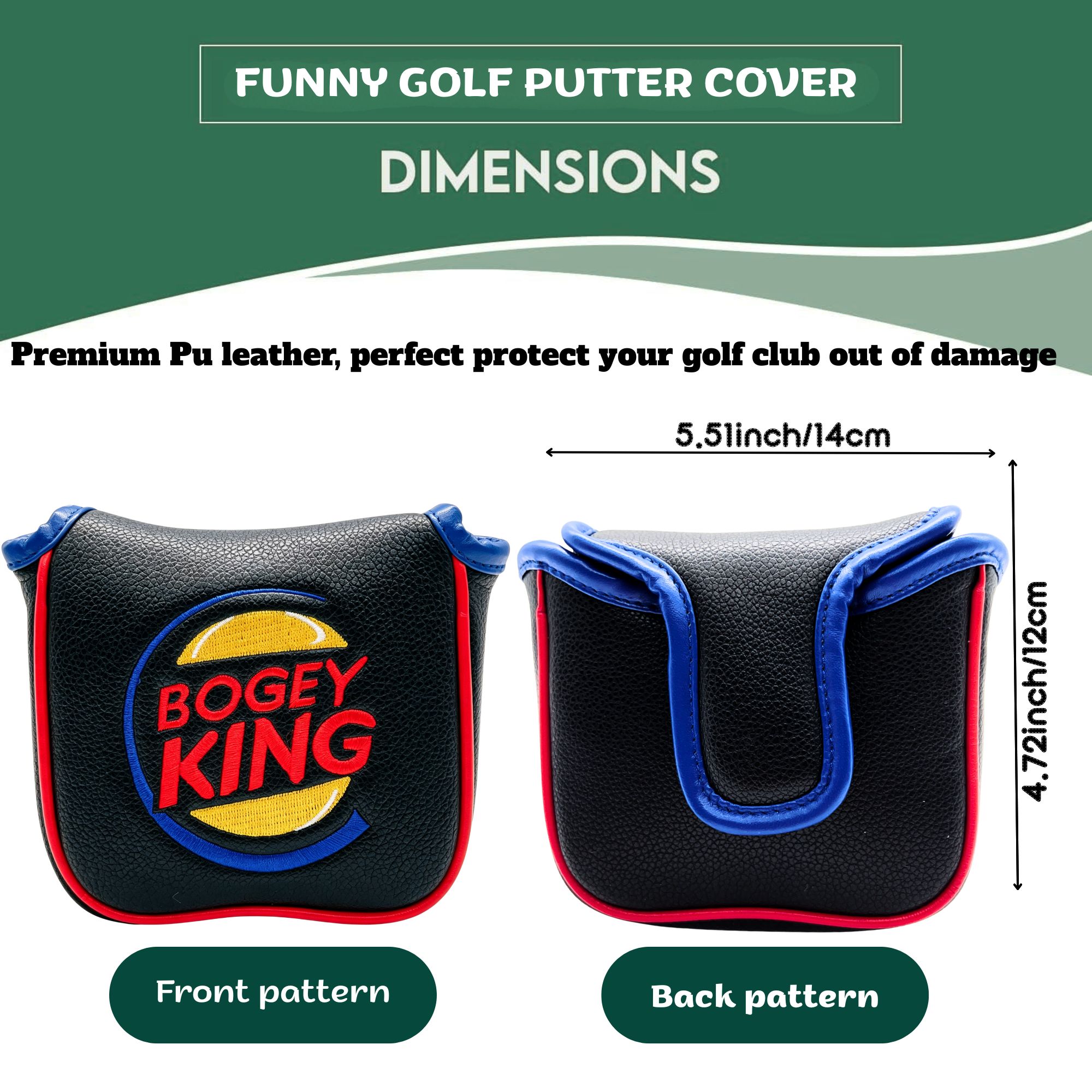 面白いボギーキングゴルフヘッドカバー、ゴルフマレットブレード - Golf Clubs のレビューと価格