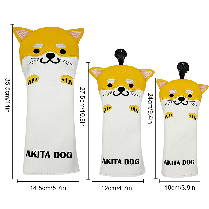 ゴルフクラブヘッドカバーセット 犬の漫画柄 ドライバー フェ - Golf Clubs のレビューと価格